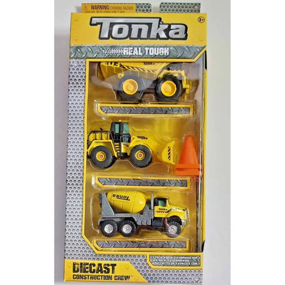 Tonka Real Tough Diecast Construction Crew 3PK MIXER Loader Dump Truck BRAND NEW